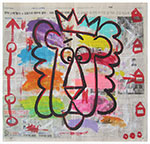 untitled (acrylic & collage on newsprint)